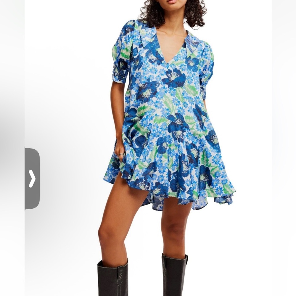 NWT $148 Free People Moon Chaser Tiered Shift Minidress M